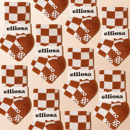 Elliosa Grip Checkered - Burnt Orange